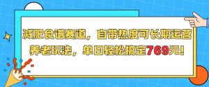 减肥食谱赛道,自带热度可长期运营,养老玩法,单日轻松搞定769-稀缺资源库