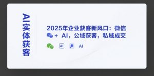 AI实体获客，2025年企业获客新风口：微信+ AI，公域获客，私域成交-稀缺资源库