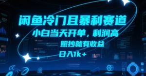 闲鱼冷门且暴利赛道，小白当天开单，利润高，照抄就有收益，日入1k+【揭秘】-稀缺资源库