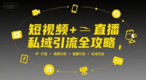 短视频+直播私域引流全攻略,IP打造 +视频引流 +直播引流 +私域沉淀-稀缺资源库