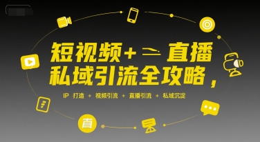 短视频+直播私域引流全攻略，IP打造 +视频引流 +直播引流 +私域沉淀-稀缺资源库