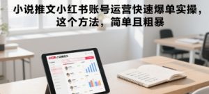 小说推文小红书账号运营快速爆单实操，这个方法，简单且粗暴-稀缺资源库