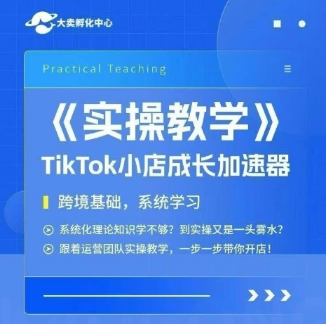 大卖家孵化中心TikTok实操课，TikTok小店成长加速器，跨境基础系统学习，一步一步带你开店-稀缺资源库
