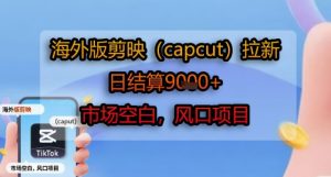 海外版剪映(capcut)拉新，日结算1k+，市场空白，风口项目-稀缺资源库
