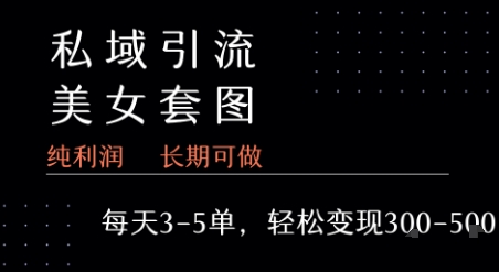 私域卖套图每天3-5单   每单利润99-2张+-稀缺资源库