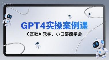GPT4实操案例课，0基础AI教学，小白都能学会-稀缺资源库