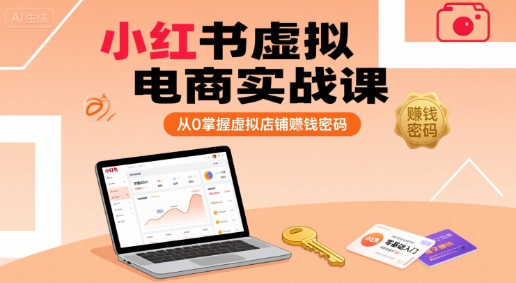 小红书虚拟电商实战课，从0掌握虚拟店铺賺钱密码-稀缺资源库