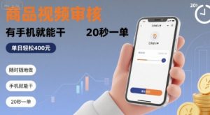 随时随地做！商品视频审核，有手机就能干，20 秒一单，单日轻松 4张+【揭秘】-稀缺资源库