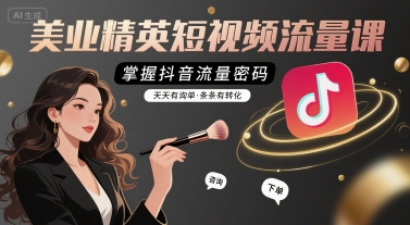 美业精英短视频流量课，掌握抖音流量密码，天天有询单，条条有转化-稀缺资源库