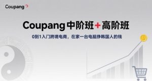 Coupang中阶班+高阶班,0到1入门跨境电商,在家一台电脑挣韩国人的钱-稀缺资源库