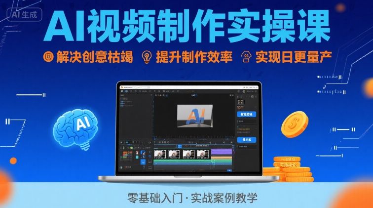 Ai视频制作实操课，解决创意枯竭、效率低下痛点，实现日更量产可持续变现-稀缺资源库