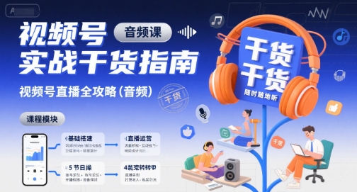 视频号实战干货指南，视频号直播全攻略（音频）-稀缺资源库