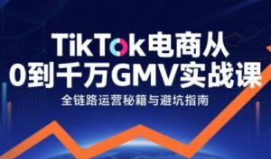 TikTok电商从0到千万GMV实战课,从0到1拆解实战秘籍-稀缺资源库