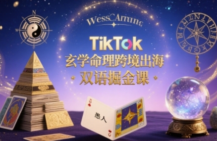 TikTok玄学命理跨境出海双语掘金课，手把手教你用命理知识精准直击海外用户痛点-稀缺资源库