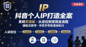 抖音个人IP系统落地实操大课,实操课程,辅助落地-稀缺资源库