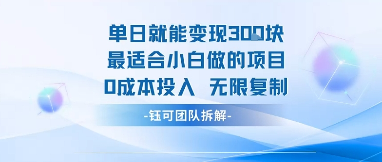 单日就能变现3张最适合小白做的项目0成本投入 无限复制-稀缺资源库