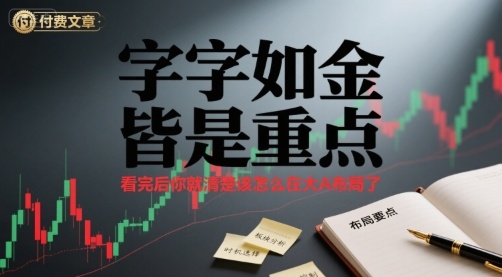付费文章：字字如金 皆是重点， 看完后 你就清楚该怎么在大A布局了-稀缺资源库