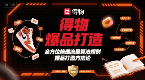 得物爆品打造，全方位梳理得物流量算法规则爆品打造规则-稀缺资源库