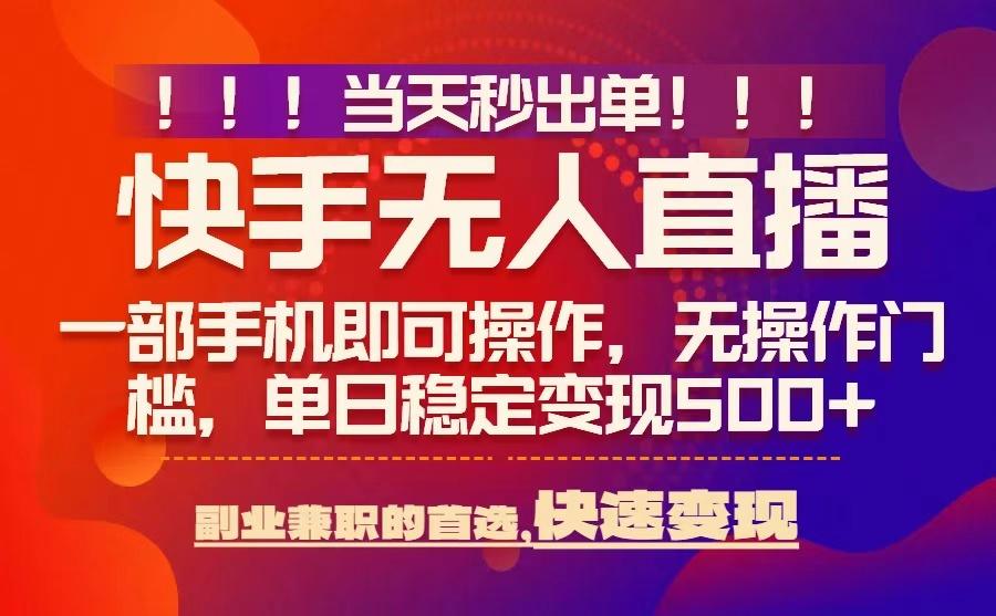 当天秒出单，无人直播最新技术，0风控，轻松日入5张+【揭秘】-稀缺资源库