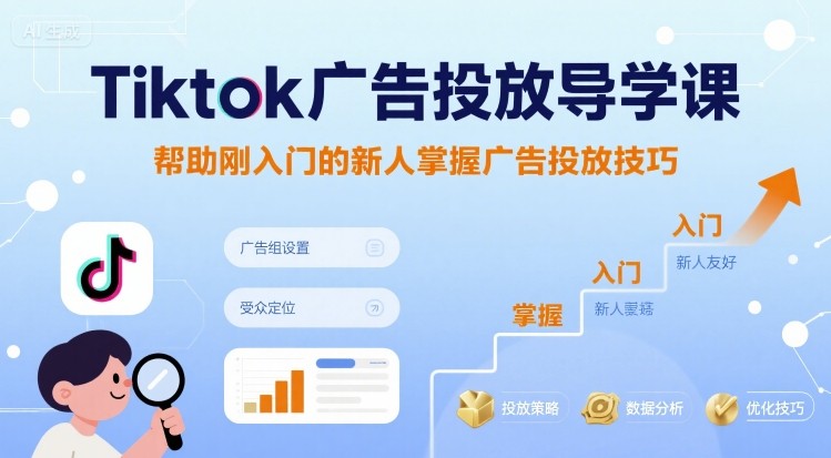 Tiktok广告投放导学课，帮助刚入门的新人掌握广告投放技巧-稀缺资源库