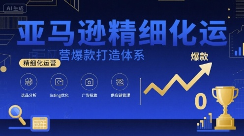 亚马逊精细化运营爆款打造体系，视频课+全套资料文档-稀缺资源库