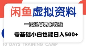 闲鱼虚拟资料新变现玩法,信息差项目,一次出单两份收益,无需囤货,可批量矩阵,零基础小白也能日入多张-稀缺资源库