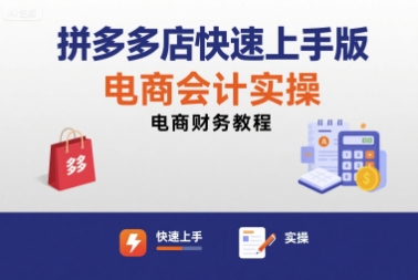拼多多店快速上手版电商会计实操-电商财务教程-稀缺资源库
