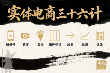 实体电商三十六计，短视频-获客-直播-矩阵营销-流量-数据-选品-稀缺资源库