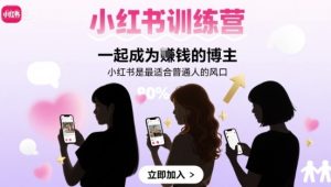 小红书训练营一起成为賺钱的博主,小红书是最适合普通人的风口-稀缺资源库