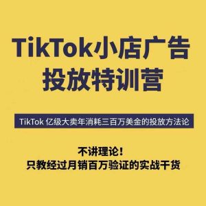 TikTok小店广告投放特训营,6天破局计划专治各种“投不动”,教你经过月销百万验证的实战干货-稀缺资源库