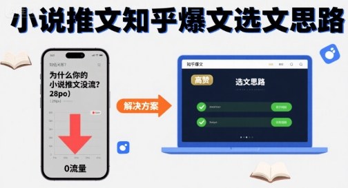 为什么你的小说推文没流量？小说推文知乎爆文选文思路-稀缺资源库