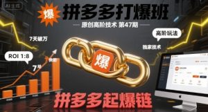 拼多多打爆班原创高阶技术第47期，拼多多起爆链-稀缺资源库