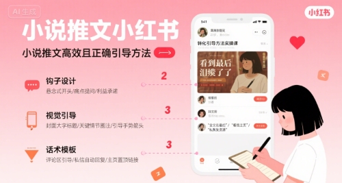 小说推文小红书高转化引导方法实操课，小说推文高效且正确引导方法-稀缺资源库