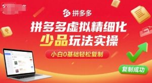 拼多多虚拟精细化少品玩法实操，小白0基础轻松复制-稀缺资源库