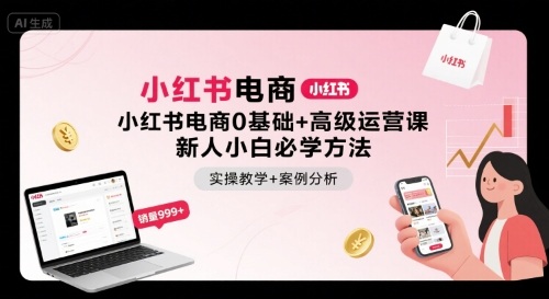 小红书电商0基础+高级运营课，新人小白必学方法，实操教学+案例分析-稀缺资源库