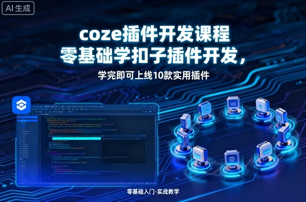 coze插件开发课程，零基础学扣子插件开发，学完即可上线10款实用插件-稀缺资源库
