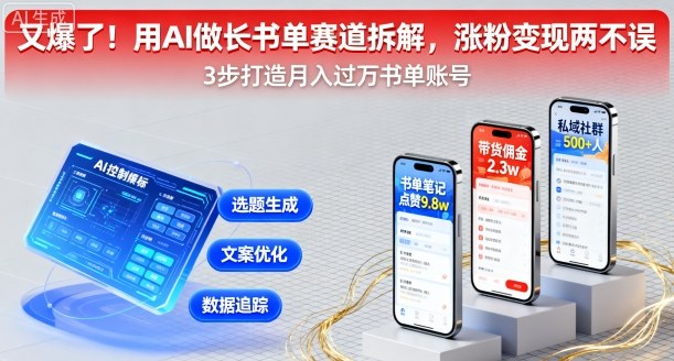 又爆了！用AI做长书单赛道拆解，涨粉变现两不误-稀缺资源库