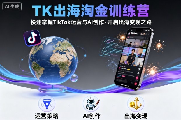TK出海淘金训练营，助你快速掌握TikTok运营与AI创作，开启出海变现之路-稀缺资源库
