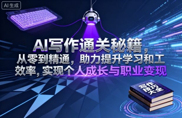 AI写作通关秘籍，从零到精通，助力提升学习和工作效率，实现个人成长与职业变现-稀缺资源库