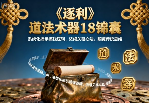 《逐利》道法术器18锦囊，系统化揭示搞钱逻辑，浓缩关键心法，颠覆传统思维-稀缺资源库