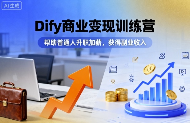 Dify商业变现训练营，帮助普通人升职加薪，获得副业收入-稀缺资源库