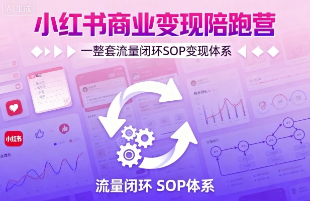 小红书商业变现陪跑营，轻IP矩阵 私域获客 聚光投流，一整套流量闭环SOP变现体系-稀缺资源库