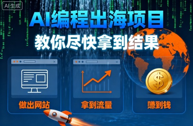 AI编程出海项目，教你尽快拿到结果-做出网站、拿到流量、賺到钱-稀缺资源库