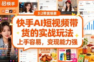 快手ai短视频带货的实战玩法,上手容易,变现能力强-稀缺资源库