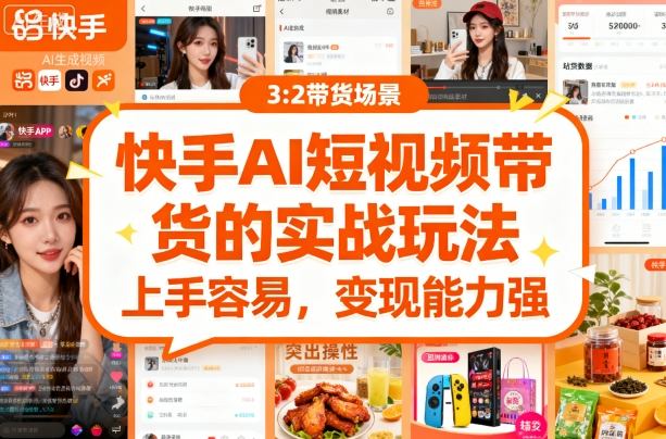 快手ai短视频带货的实战玩法，上手容易，变现能力强-稀缺资源库