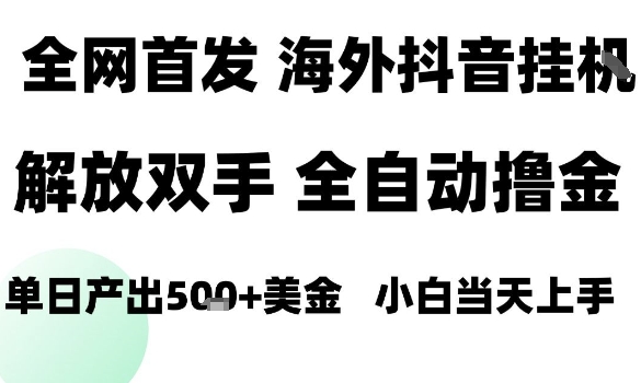 海外抖音无人直播，单日产出1.5k+，长期稳定，新手可玩，无脑操作【揭秘】-稀缺资源库