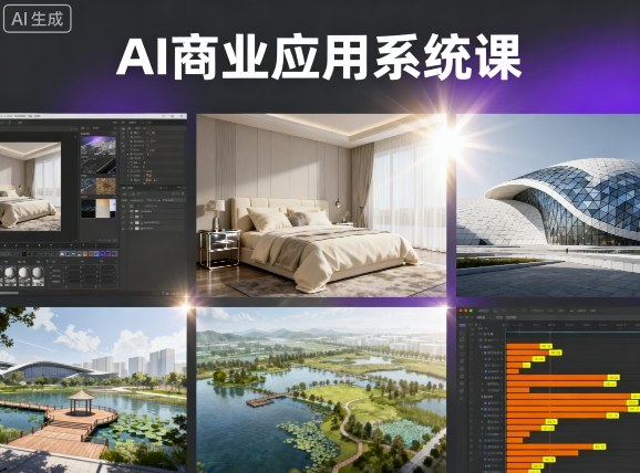AI商业应用系统课，室内-软装-建筑-景观，智能设计+效果图+动画画实战-稀缺资源库