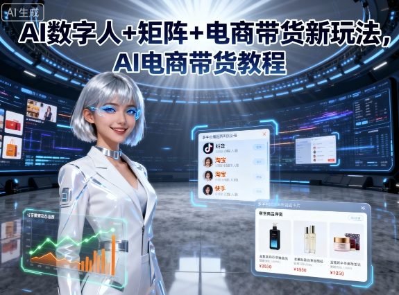 AI数字人+矩阵+电商带货新玩法，AI电商带货教程-稀缺资源库