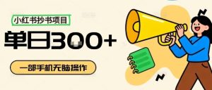 小红书抄书项目,无脑操作,一天3张-稀缺资源库