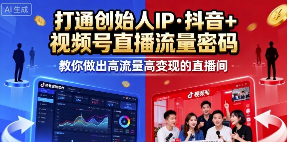25年直播9-10两期线下课，打通创始人IP，抖音+视频号直播流量密码，教你做出高流量高变现的直播间-稀缺资源库